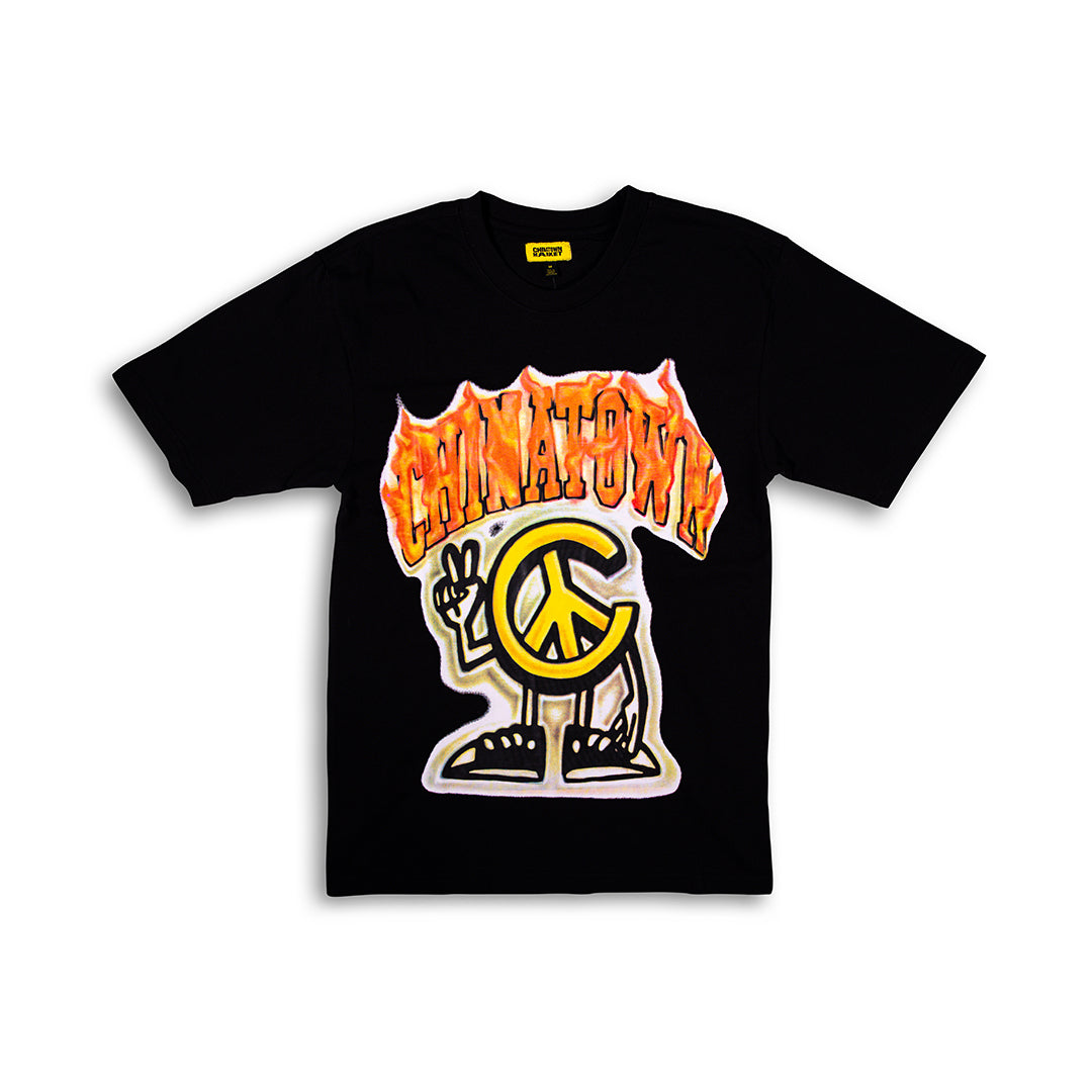 MARKET Chinatown Peace Guy Flame Arc Tee Black SMALL – Kriss Kross