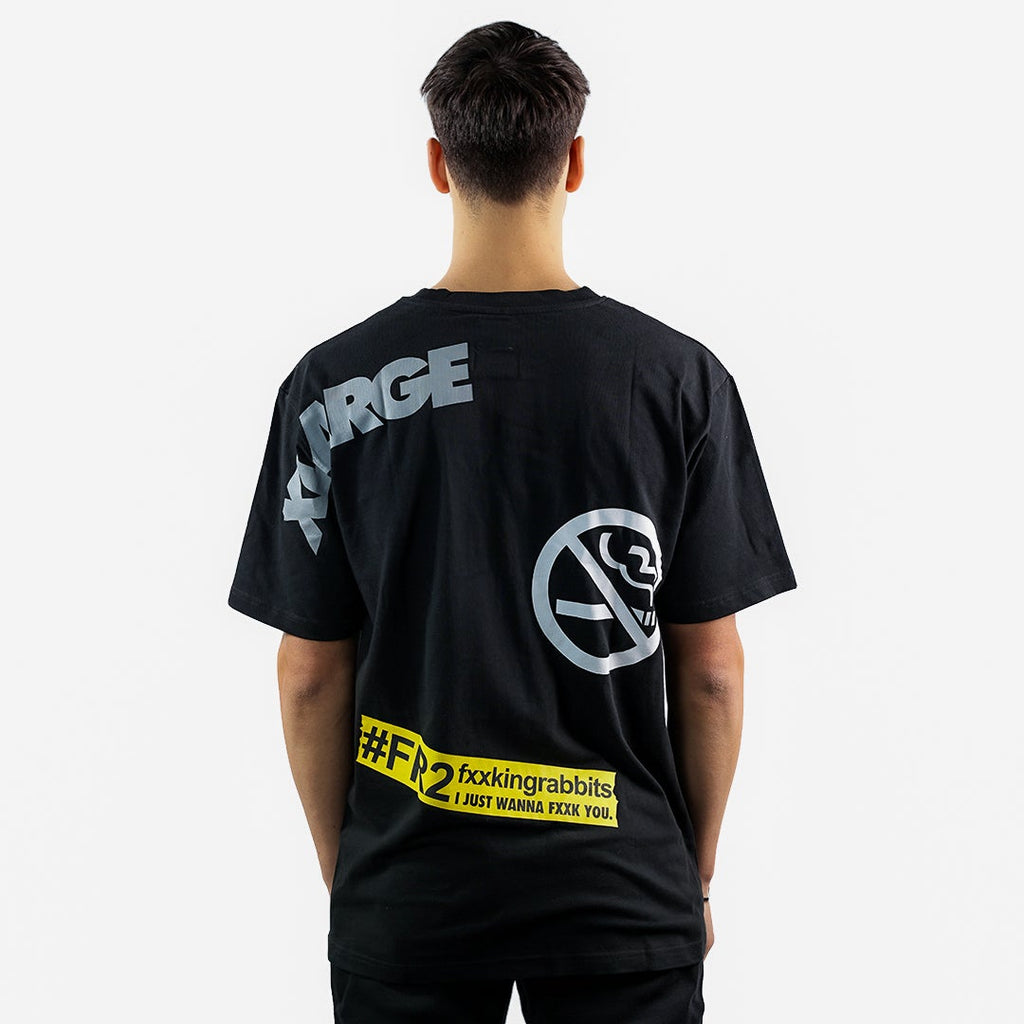 XLARGE x #FR2 Random Print Tee Black - LARGE