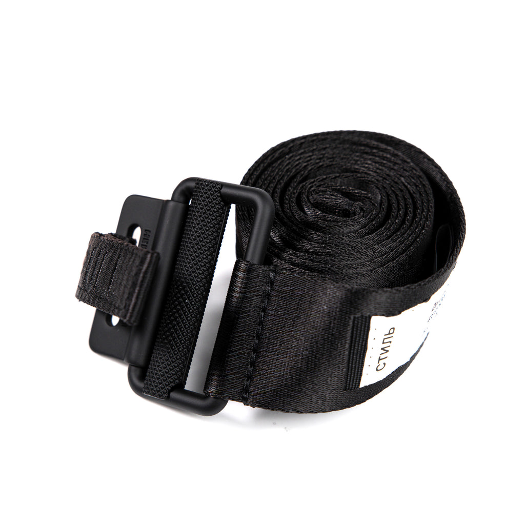 HERON PRESTON Tape Belt 4cm Classic Buckle Black
