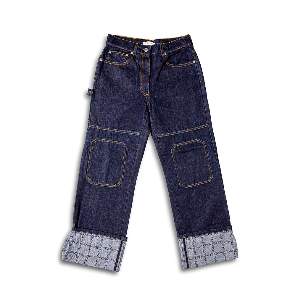 JW ANDERSON Logo Grid Turn Up Workwear Jeans
