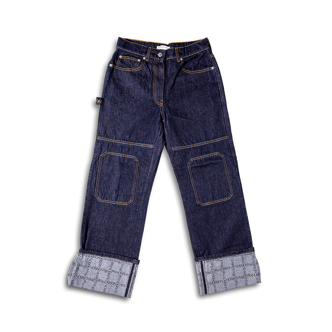 純正卸売り JW ANDERSON LOGO GRID TURN UP JEANS 希少44 デニム