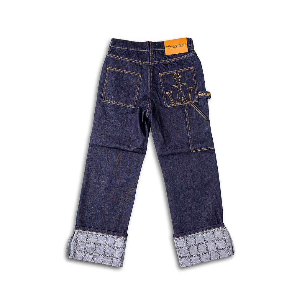 JW ANDERSON Logo Grid Turn Up Workwear Jeans