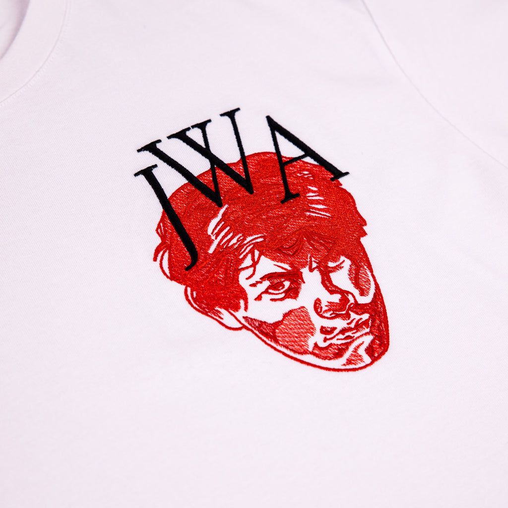 JW ANDERSON Embroidered Face JWA Tee - White MEDIUM