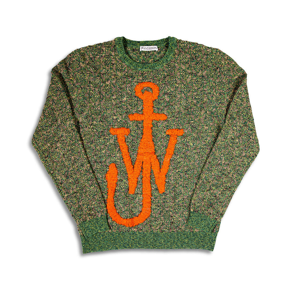 JW ANDERSON Textured Anchor Crewneck - LARGE