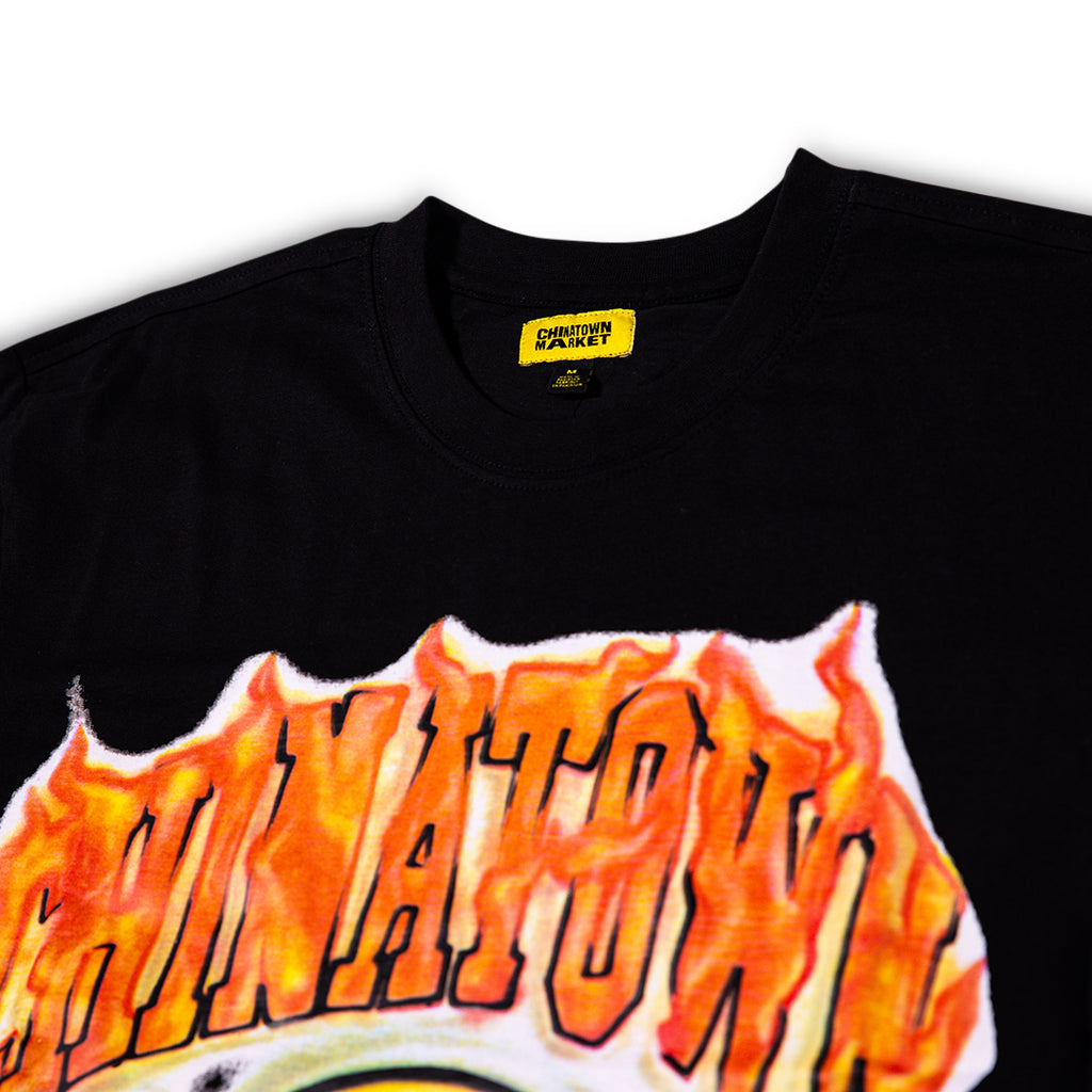 MARKET Chinatown Peace Guy Flame Arc Tee Black
