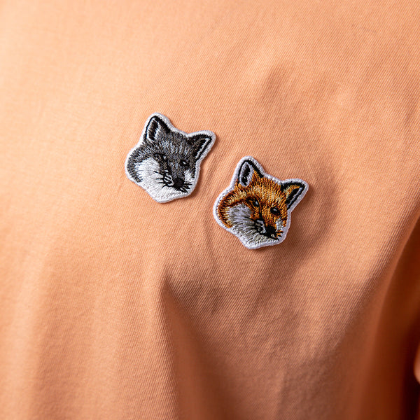 関税込★Maison Kitsune★Double Fox Head Classic TShirt Peach DOUBLE FOX HEAD PATCH CLASSIC TEE-SHIRT | Maison Kitsuné