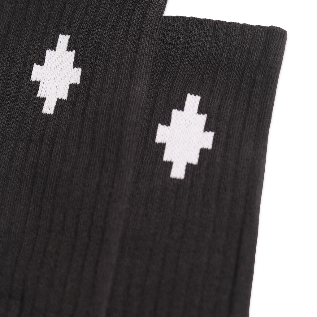 Marcelo Burlon County of Milan Cross Sideway Mid-High Socks - Black/White