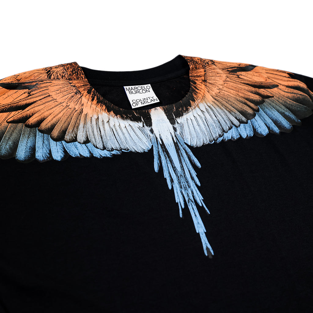 Marcelo Burlon County of Milan Wings Regular T-Shirt Black/Orange