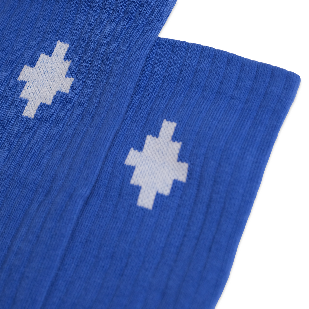 Marcelo Burlon County of Milan Cross Sideway Mid-High Socks - Blue/White