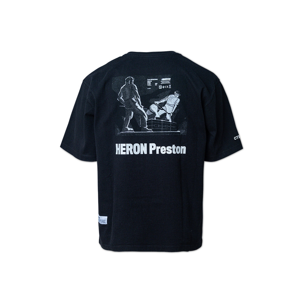HERON PRESTON Reg Metal Workers Tee Black/White - XX SMALL