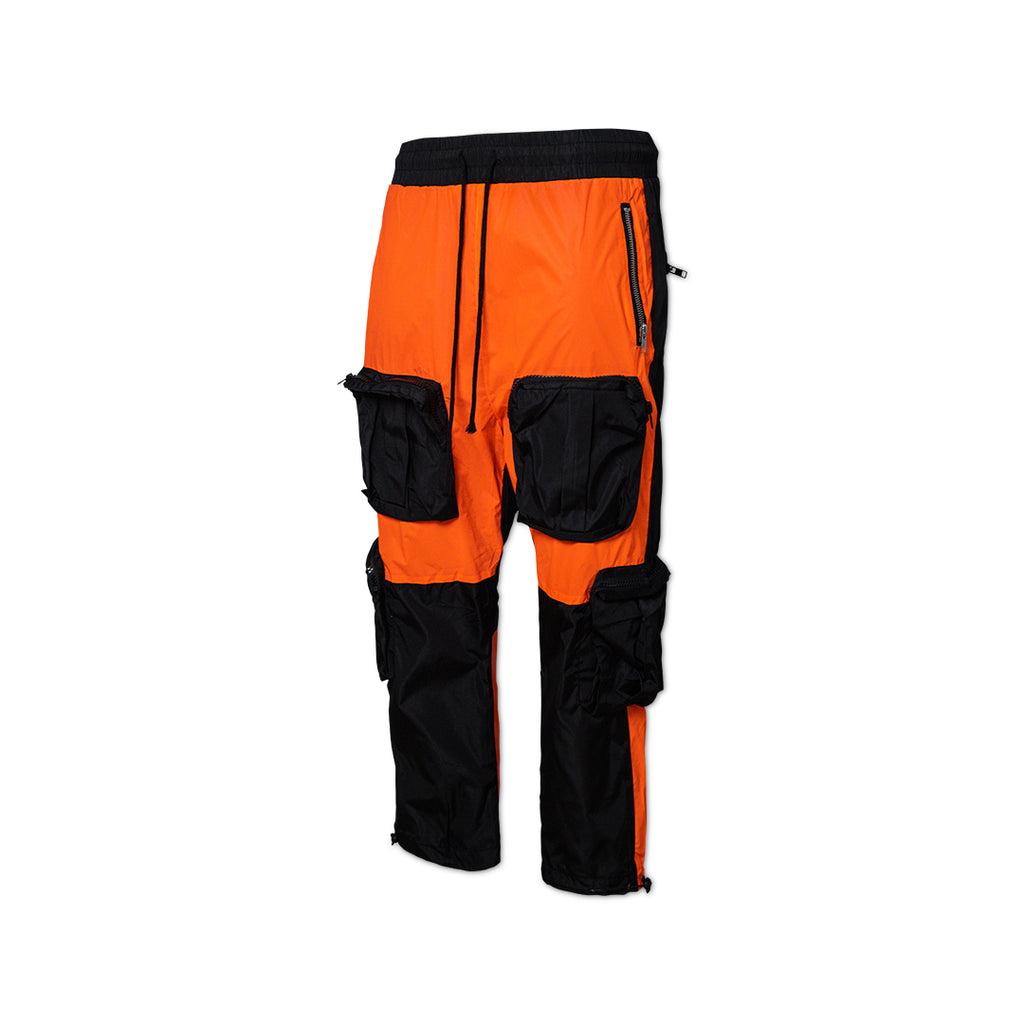 INDVLST Color Block Cargo Pant Orange